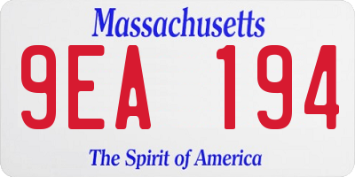 MA license plate 9EA194