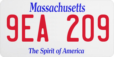 MA license plate 9EA209