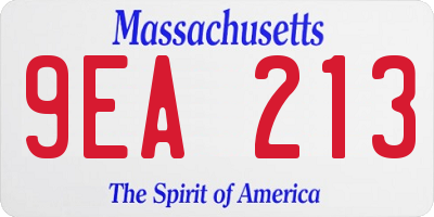 MA license plate 9EA213