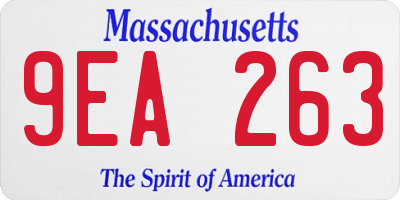 MA license plate 9EA263