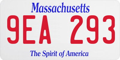 MA license plate 9EA293