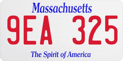 MA license plate 9EA325