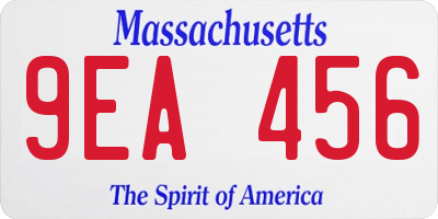 MA license plate 9EA456