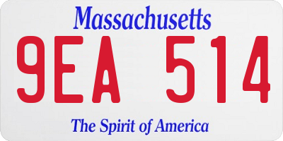 MA license plate 9EA514