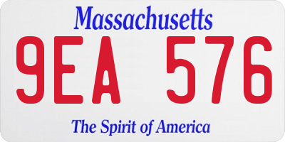 MA license plate 9EA576