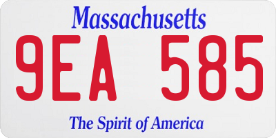 MA license plate 9EA585