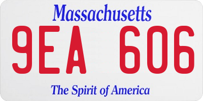 MA license plate 9EA606