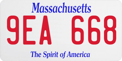 MA license plate 9EA668