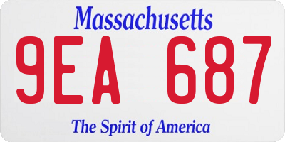 MA license plate 9EA687