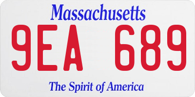 MA license plate 9EA689