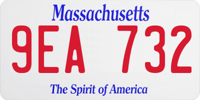MA license plate 9EA732