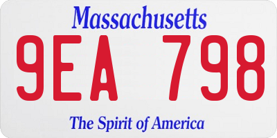 MA license plate 9EA798