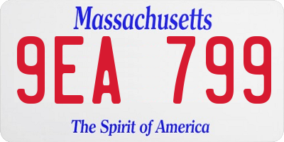 MA license plate 9EA799