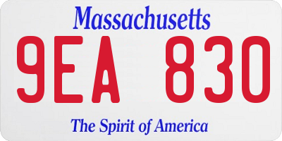 MA license plate 9EA830