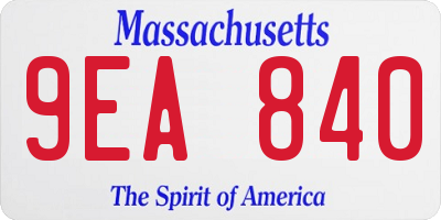 MA license plate 9EA840