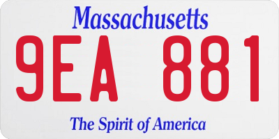 MA license plate 9EA881