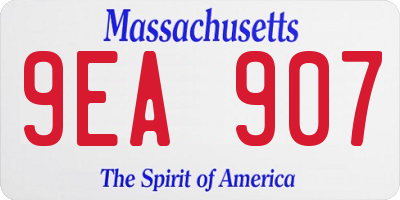 MA license plate 9EA907