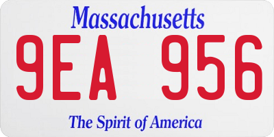 MA license plate 9EA956