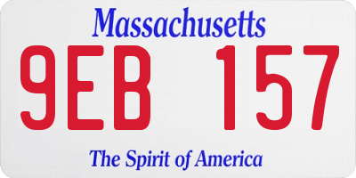 MA license plate 9EB157