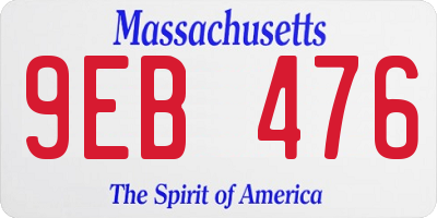 MA license plate 9EB476