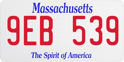 MA license plate 9EB539