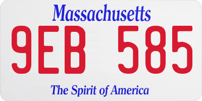 MA license plate 9EB585