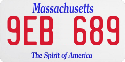 MA license plate 9EB689
