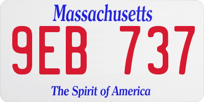 MA license plate 9EB737