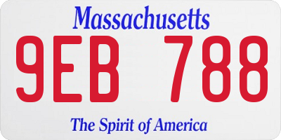 MA license plate 9EB788
