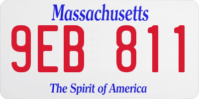 MA license plate 9EB811