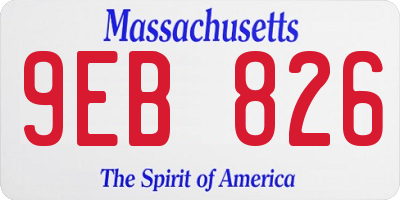 MA license plate 9EB826