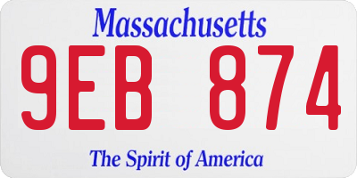 MA license plate 9EB874