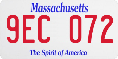 MA license plate 9EC072