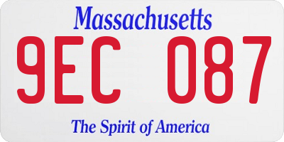 MA license plate 9EC087