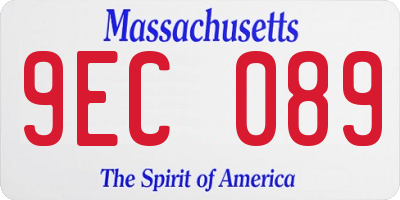 MA license plate 9EC089