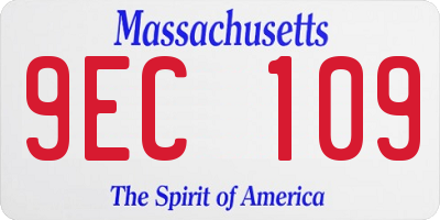 MA license plate 9EC109