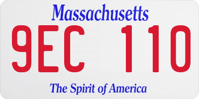 MA license plate 9EC110