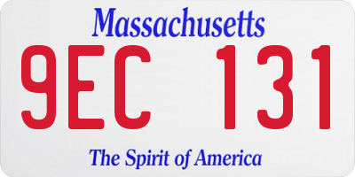 MA license plate 9EC131