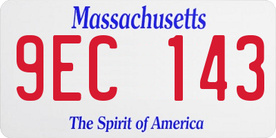 MA license plate 9EC143