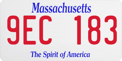 MA license plate 9EC183