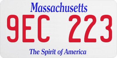 MA license plate 9EC223