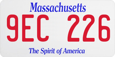MA license plate 9EC226