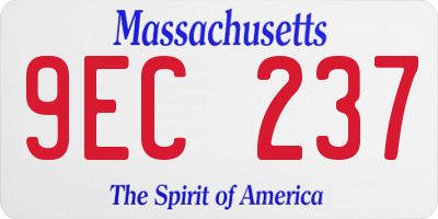 MA license plate 9EC237