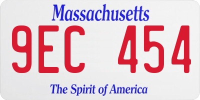 MA license plate 9EC454
