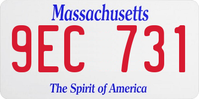MA license plate 9EC731