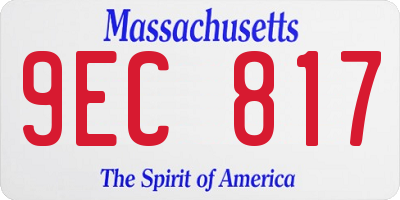 MA license plate 9EC817