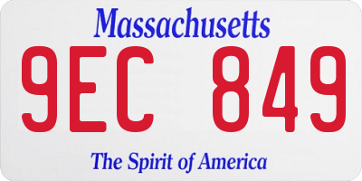 MA license plate 9EC849