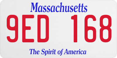 MA license plate 9ED168