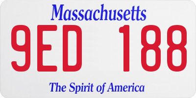 MA license plate 9ED188