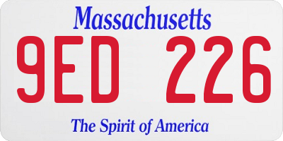 MA license plate 9ED226
